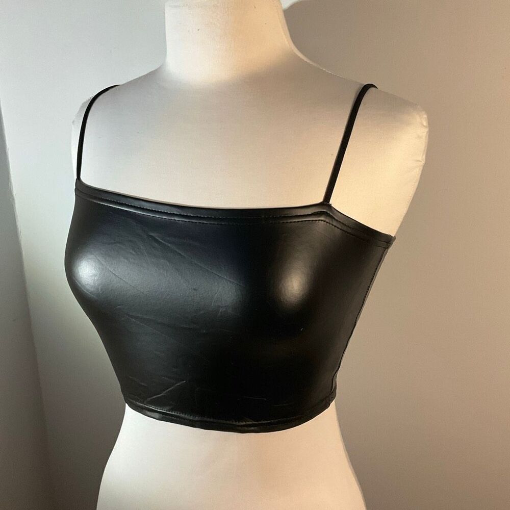 Y2K Wetlook Pleather Cami punk baddie grunge